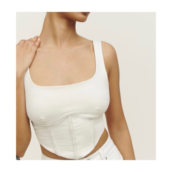 Reformation bustier style top in cream NEW - Picture 1 of 4